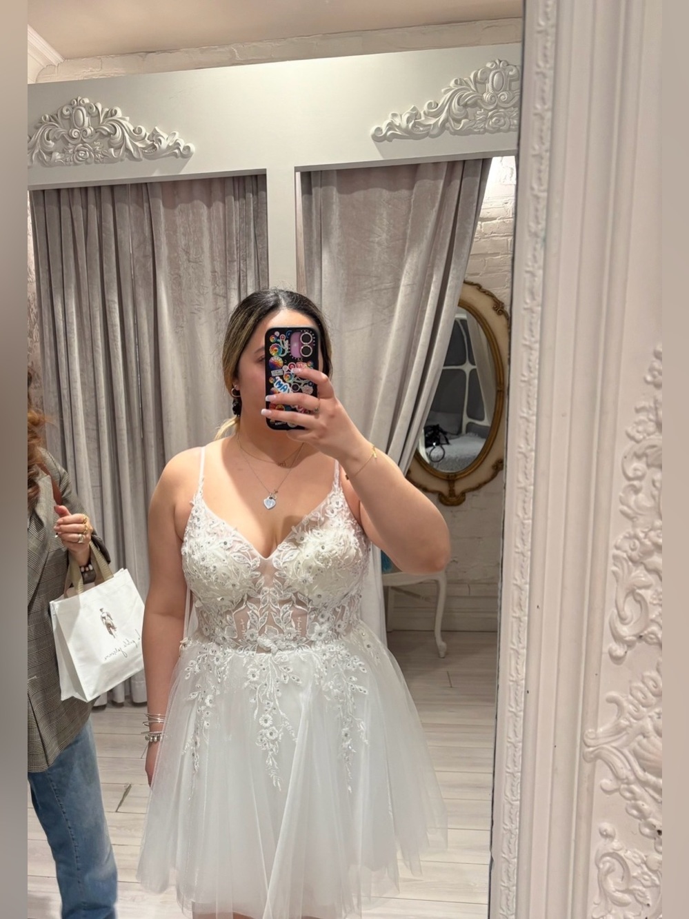 *WORN ONCE* Wedding, Engagement party dress 🎉 Short Sparkly Dress in Ivory 🤍